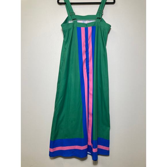 Fashion Green, Blue, Pink Stripe Maxi Dress Sz S/M - Picture 2 of 2
